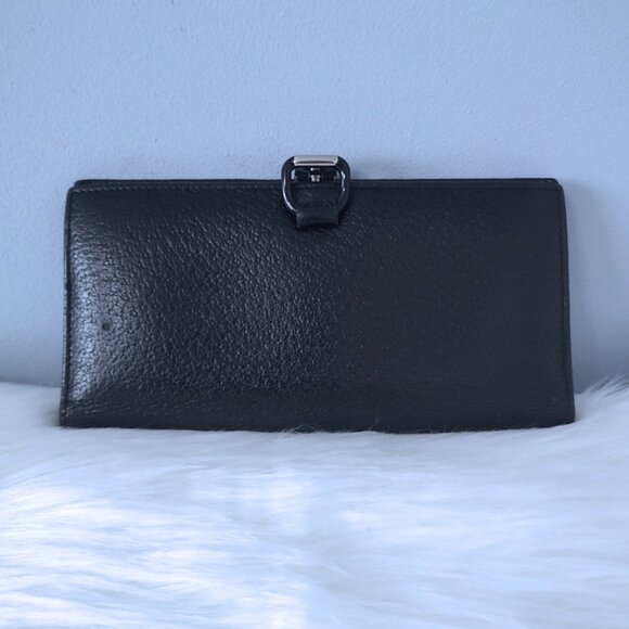 Gucci vintage horsebit textured leather wallet w/COA EUC - Picture 1 of 8